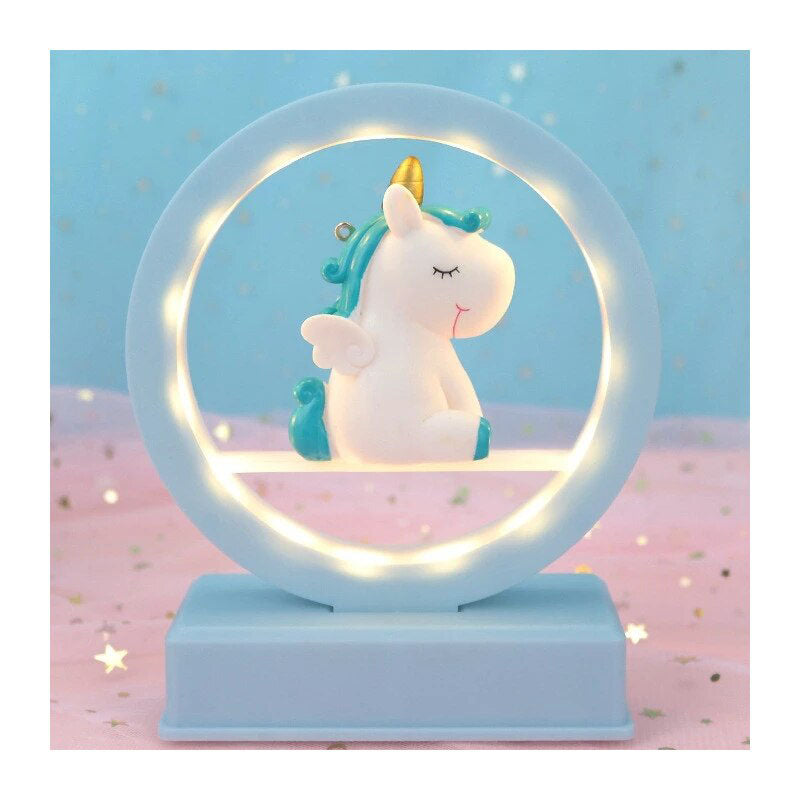 lampe led licorne bleu