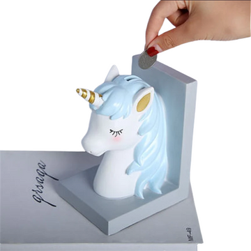 Tirelire licorne serre-livres
