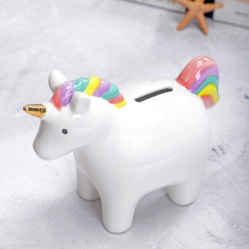 Tirelire licorne blanche