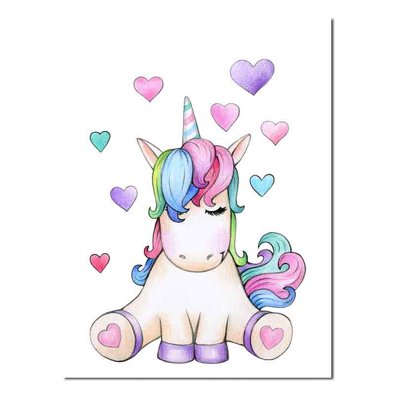 Affiche licorne amoureuse