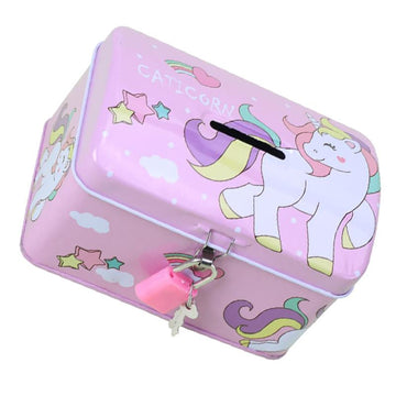 Tirelire métal licorne avec cadenas
