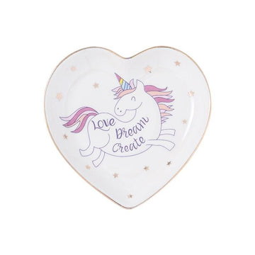 Assiette licorne coeur
