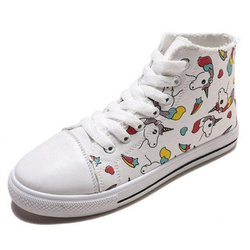 Baskets licorne femme en toile