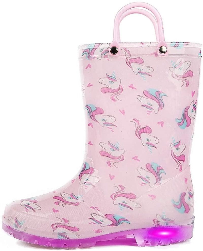 Bottes de pluie licorne lumineuses