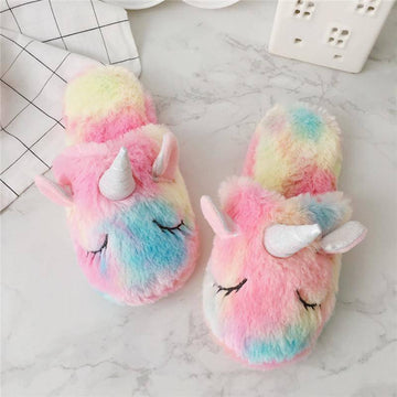 Chaussons Licorne Arc-en-ciel