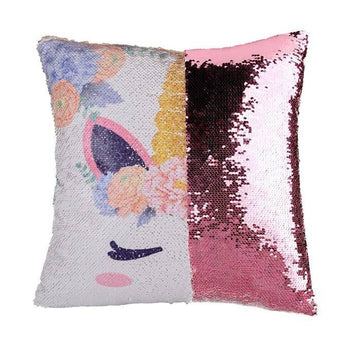 Housse de Coussin Licorne<br> Paillette