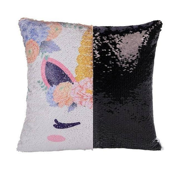 Housse de Coussin Licorne<br> Paillette