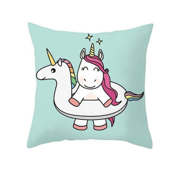 Housse de Coussin<br> Dessin Bouée Licorne