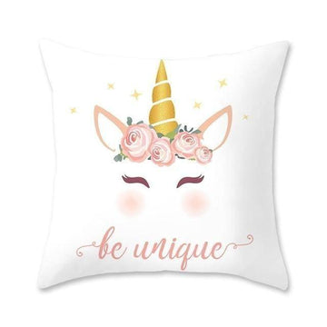 Housse de Coussin<br> Licorne avec des Roses
