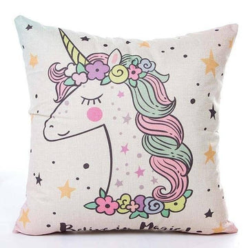 Housse de Coussin<br> Licorne Hippie - Une Licorne