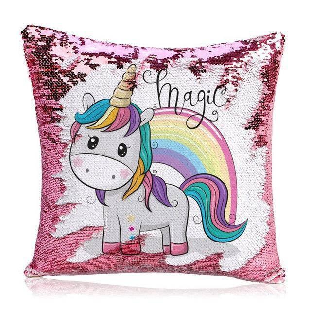 Housse de Coussin<br> Licorne Paillettes Réversibles - Une Licorne