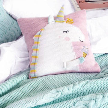 Housse de Coussin<br> Licorne Tricot
