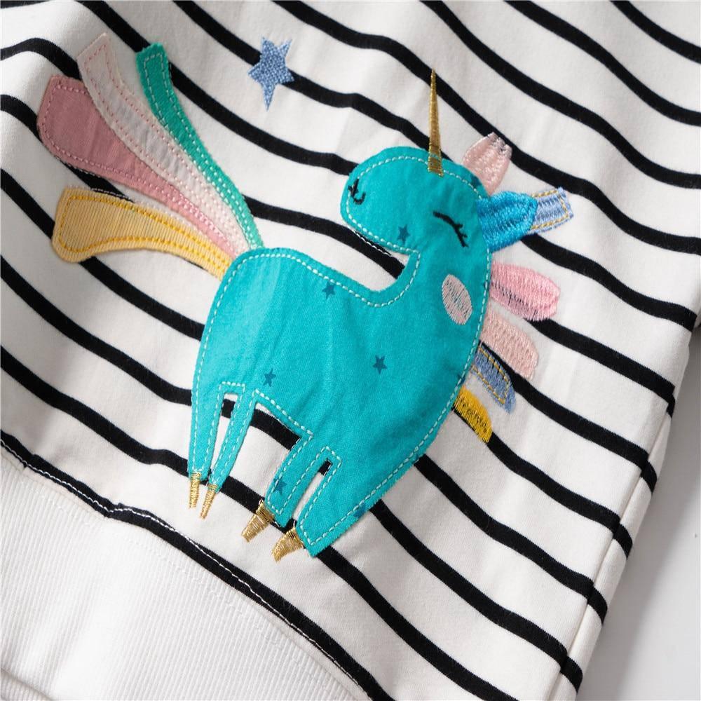 Sweat à Capuche Rayures Licorne - Une Licorne