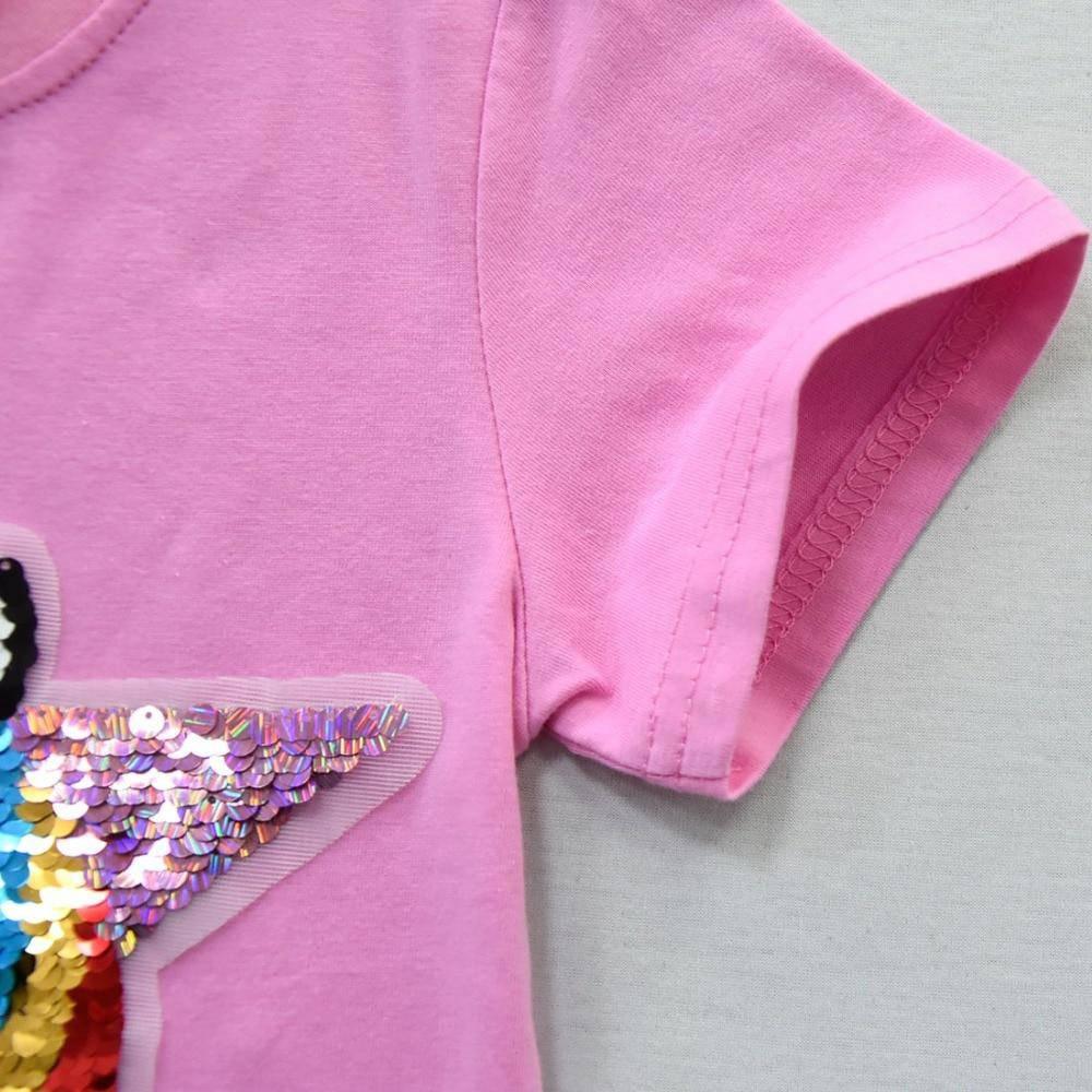 T-shirt Licorne Sequins Fille - Une Licorne