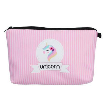 Trousse Licorne Rayée Rose