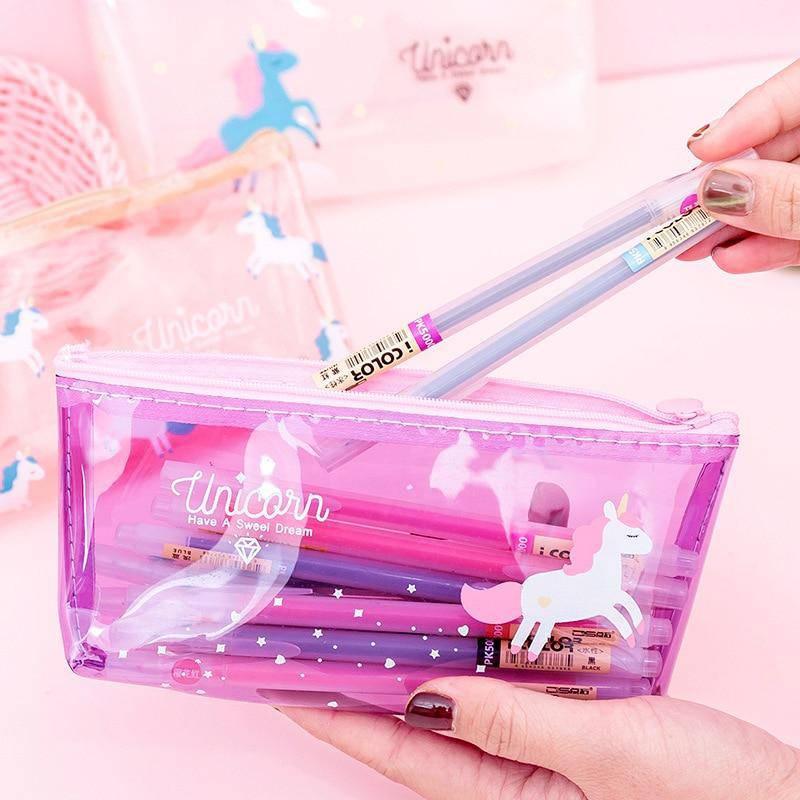 Trousse Licorne<br> Transparente Fille - Une Licorne